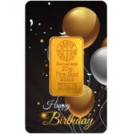 Sztabka złota na urodziny "złote balony" - 1g Argor-Heraeus