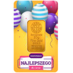 Sztabka złota na urodziny "kolorowe balony" - 1g Argor-Heraeus